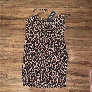Leopard Print Strappy Bodycon Dress